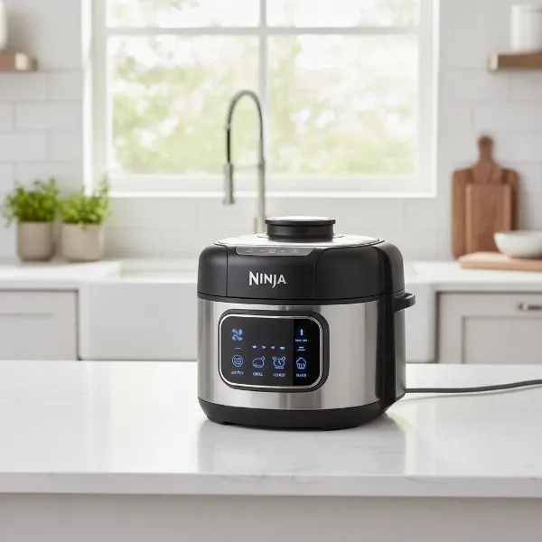 Ninja Foodi 6-in-1 multi-cooker simplifying kitchen tasks and saving space.